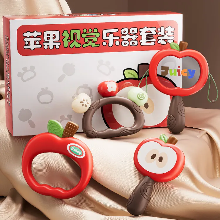 新生婴儿0到6个月手摇铃玩具宝宝可啃咬早教沙锤拨浪鼓抓握训练