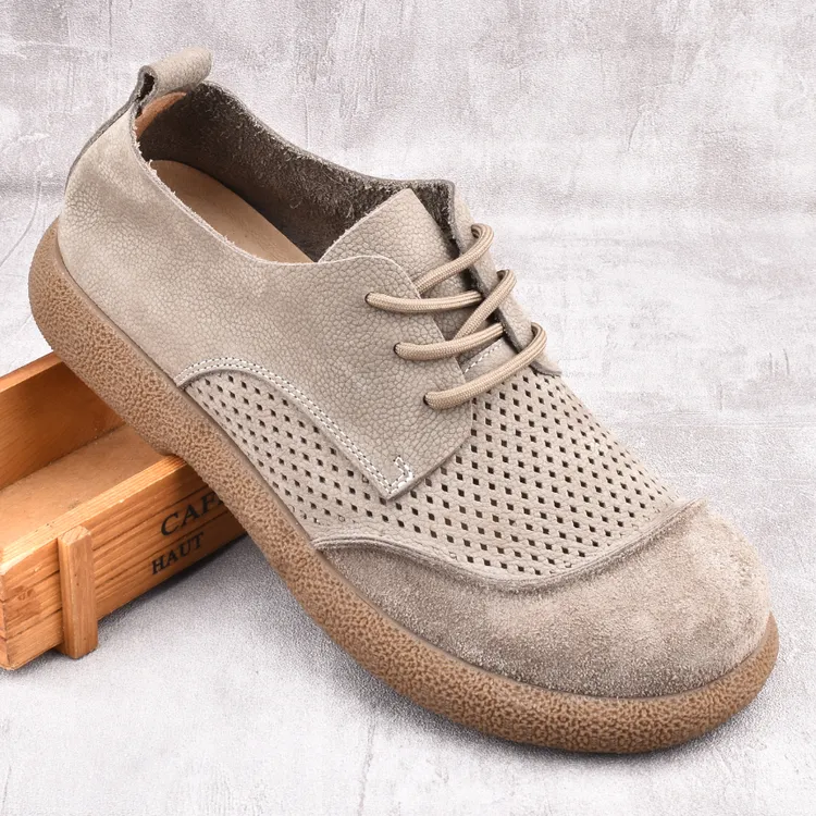 头层牛皮男鞋子2025新款夏季大头鞋真皮镂空透气软底防滑休闲皮鞋