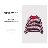 【罗伯特歌美】冬季加厚新款时尚烫钻百搭休闲连帽上衣#9835