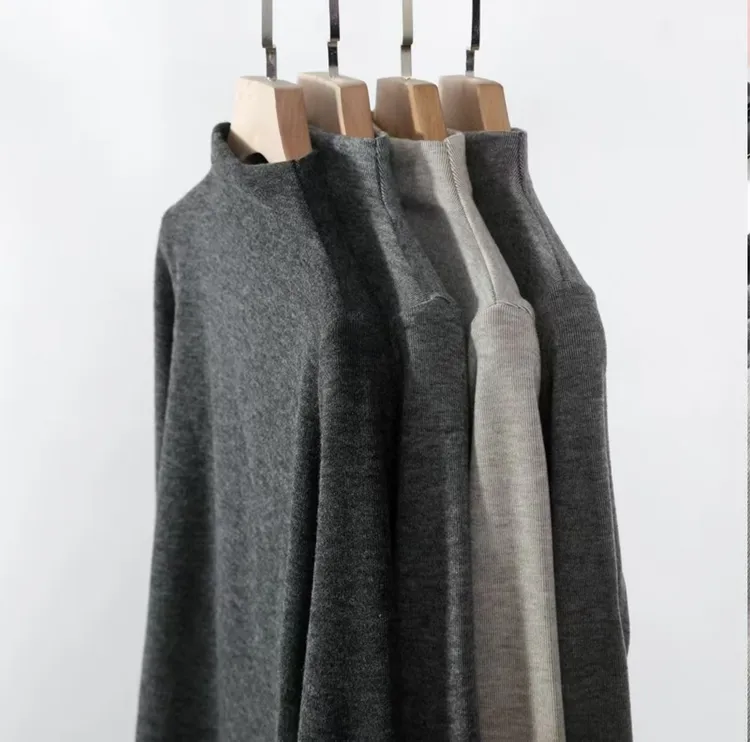 2025秋冬新款防羊绒磨毛加绒加厚半高领打底衫女内搭长袖T恤女
