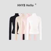 HHYB Hello美拉德高领打底针织衫女秋冬2025新款修身上衣M1542