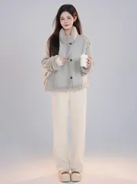 宿慕女款加绒外套洋气11-11冬季新款时尚休闲百搭外套A1605V