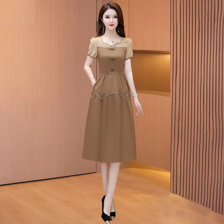 老钱风高档气质连衣裙女夏季新款年轻妈妈洋气减龄显瘦裙子高级感