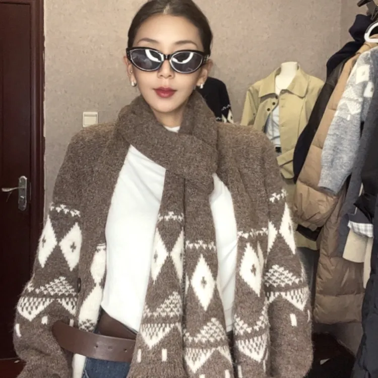 针织女厚款长袖冬季毛针织衫上衣时尚ins