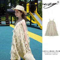 OMOMG25女童夏季新款连衣裙气质吊带裙法式重工甜美优雅G5X075