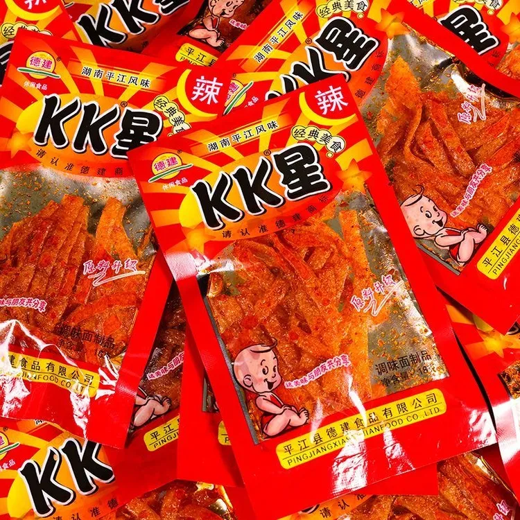 kk星辣条解馋小零食小包装独立儿时回忆怀旧湖南辣味辣条批发