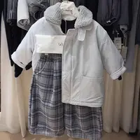 童装男童2025年秋冬加棉棉服韩版宽松格子加绒运动风休闲棉衣
