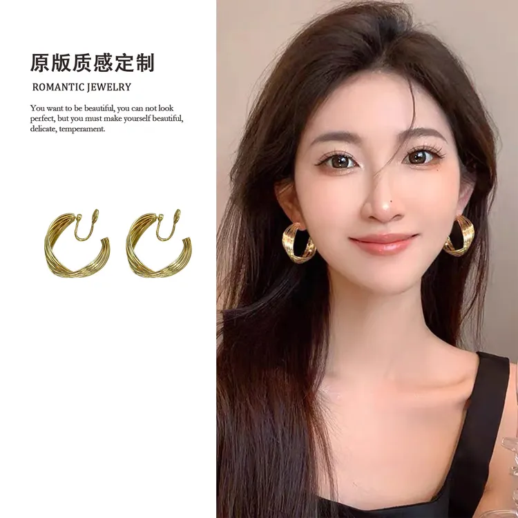 铜合金耳饰 港风无耳洞耳夹无耳洞高级款新款爆款无耳洞耳饰