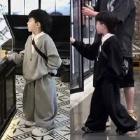 【现货】Jimmy妈童装Miu系学院风秋冬儿童假两件衬衫领加绒运动套装