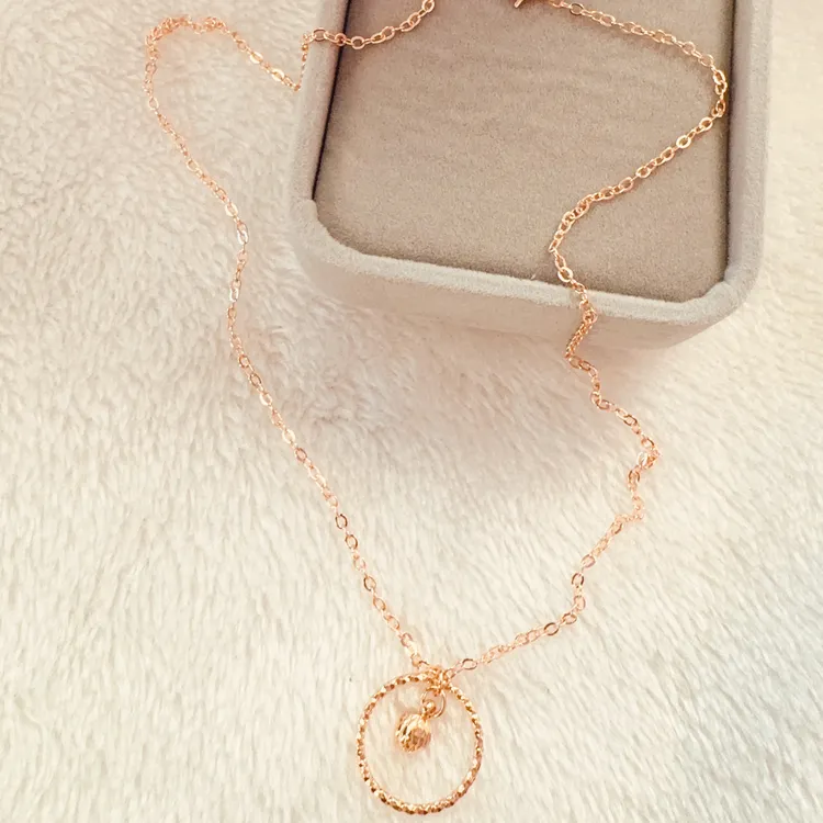 铜合金项链 parialr新款玫瑰金色圆圈项链时尚气质百搭款905