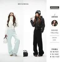 【雪道日记】文文私服 冬季新款连帽拼接羽绒服舒适保暖WWQ5YRF2180