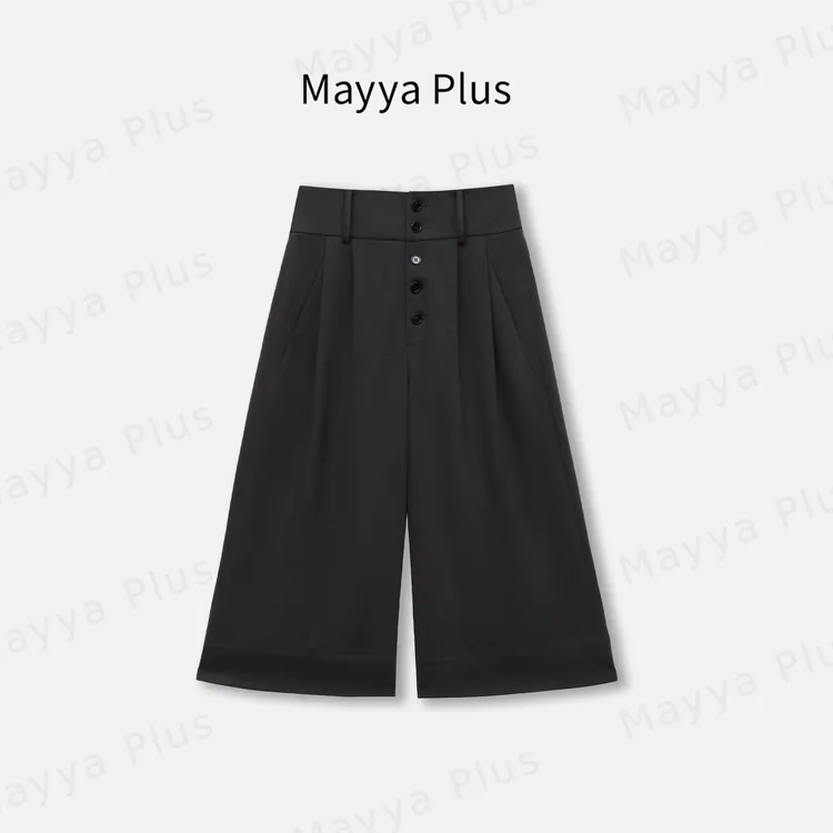 【都市步调】Mayya Plus麦芽定制气质显瘦流光风梭织裤32546251