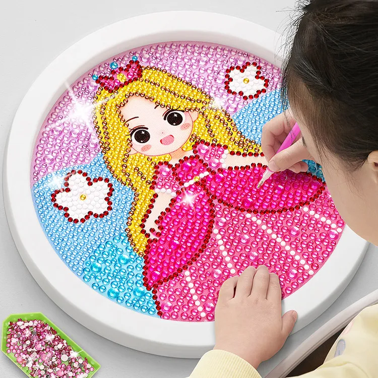 儿童手工diy贴画女孩子玩具水晶钻石贴纸制作相框送公主生日礼物