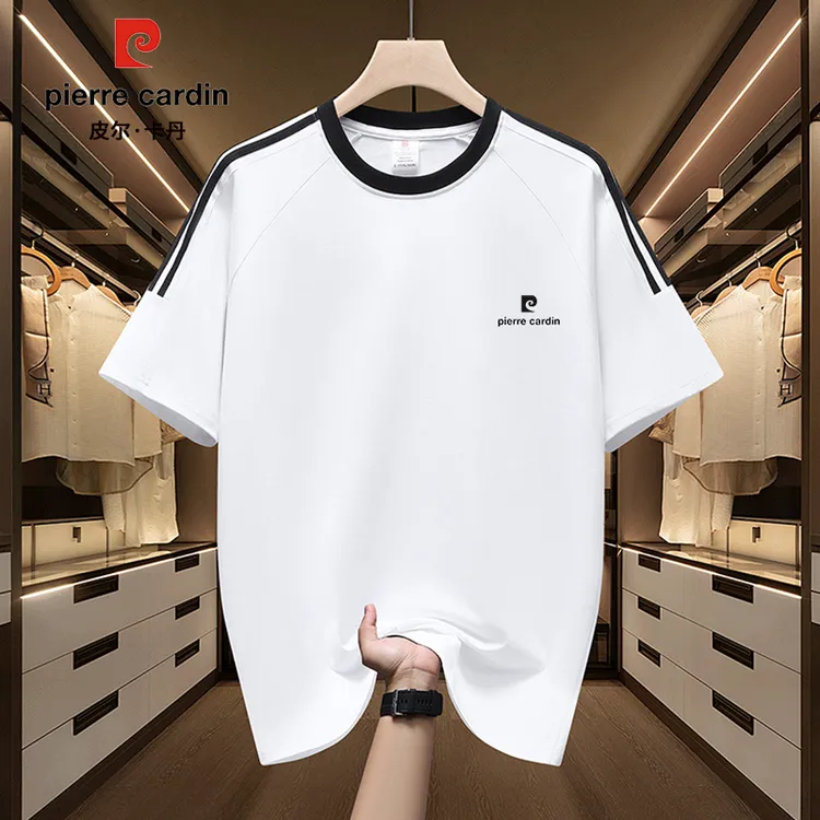 皮尔卡丹情侣款短袖运动青少年夏季美式休闲T恤半袖大码少年感