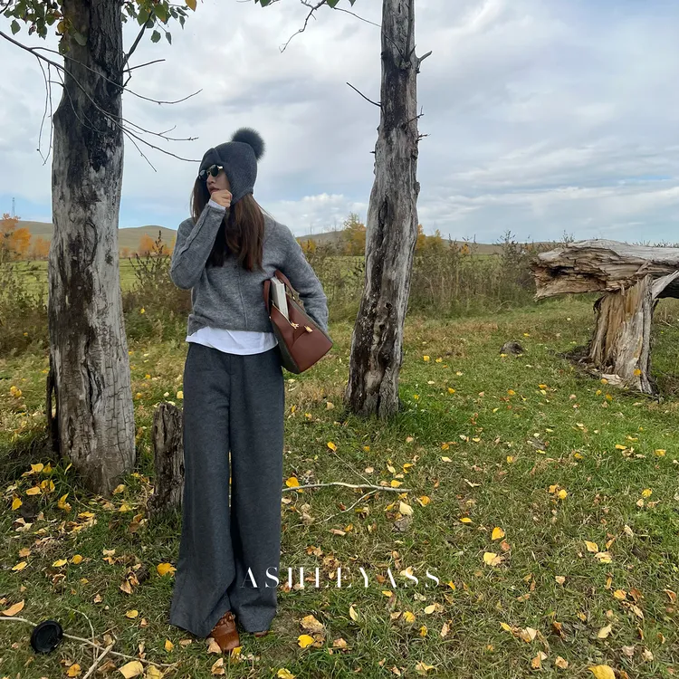 【ASHLEYASS】“杰克机拼缝直筒裤”48织美莉诺羊毛慵懒裤LSK251360W