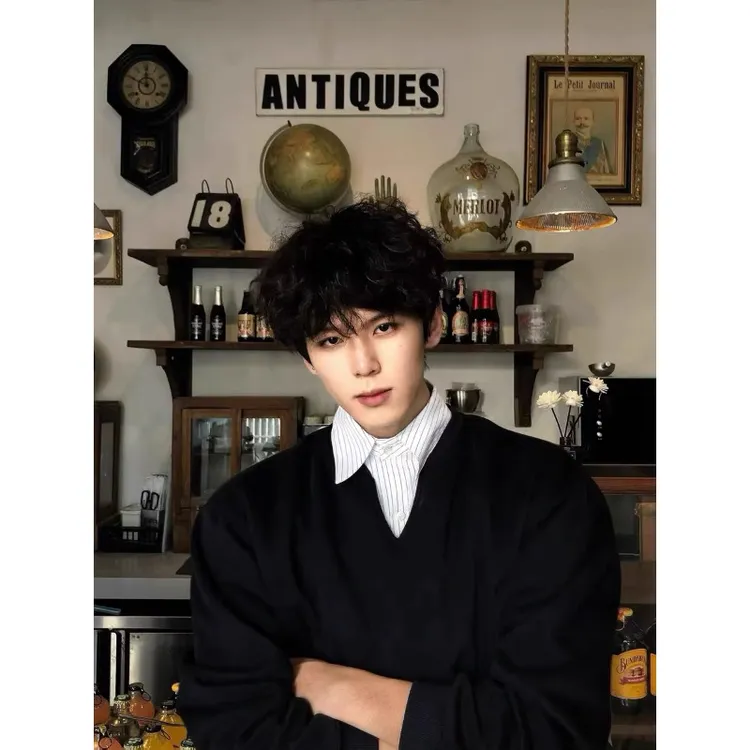 cleanfit假两件拼接设计卫衣男款秋冬季美式polo领慵懒风外套上衣