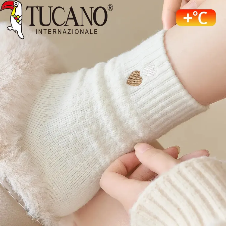 厚袜子女款秋冬季加绒加厚毛圈中筒袜冬天保暖睡眠地板月子袜长袜