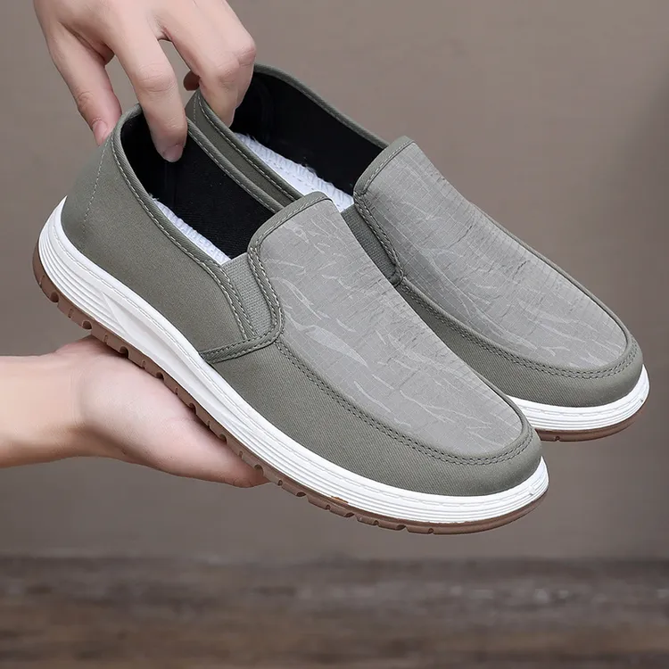 春夏老北京布鞋男软底防滑耐磨干活一脚蹬工作鞋老年爸爸鞋健步鞋