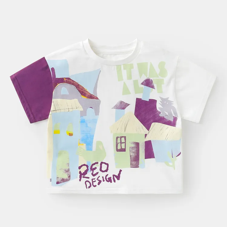 儿童卡通短袖男童T恤舒适夏装儿童宝宝小童上衣半袖夏季U16455