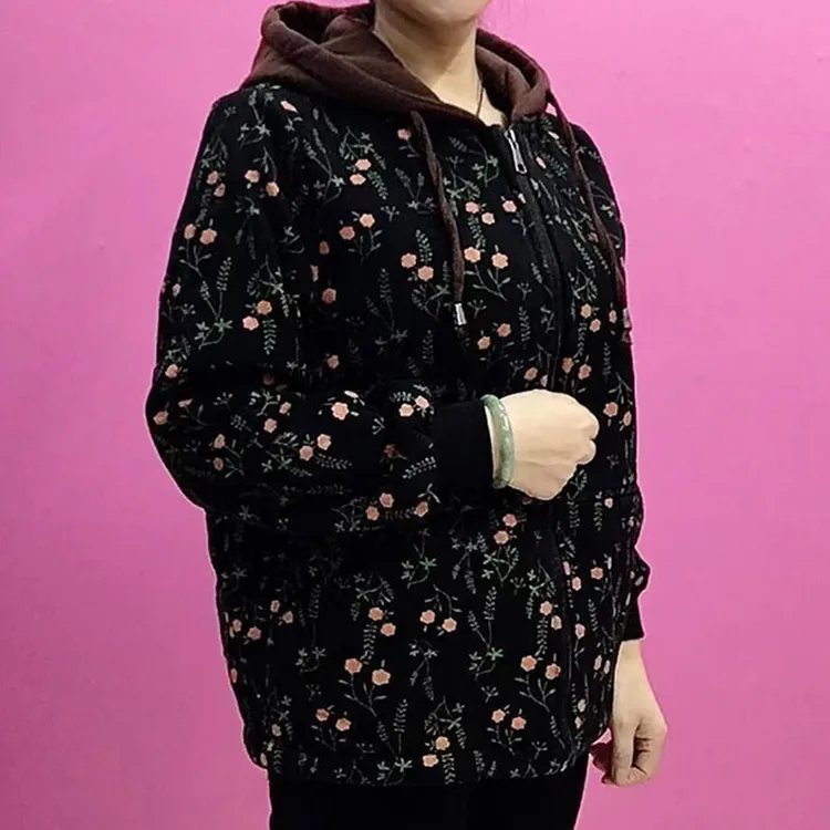 哥弟阿玛施正品秋冬新款中年妈妈装时尚休闲连帽宽松加绒大尺码女