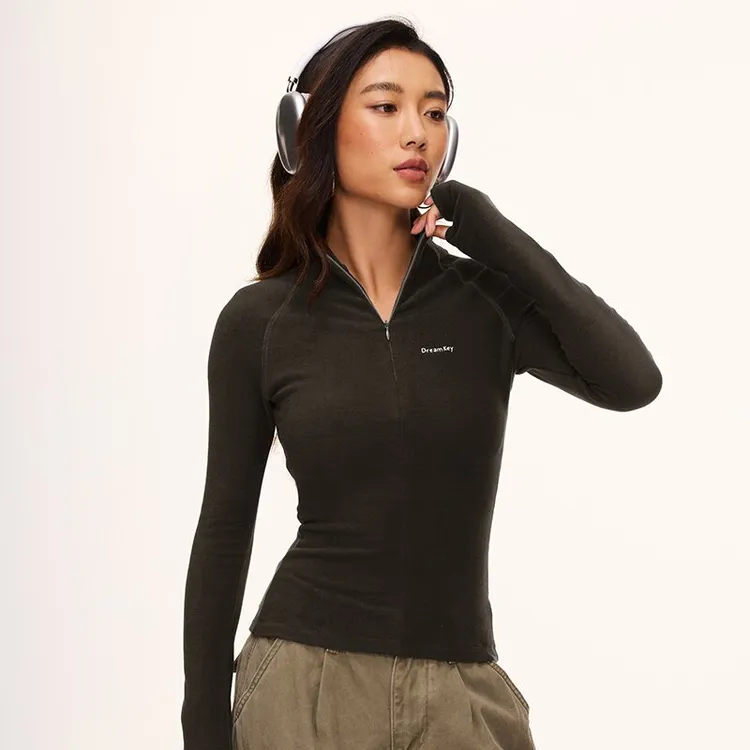 美式半拉链外套 保暖小立领运动休闲户外6307