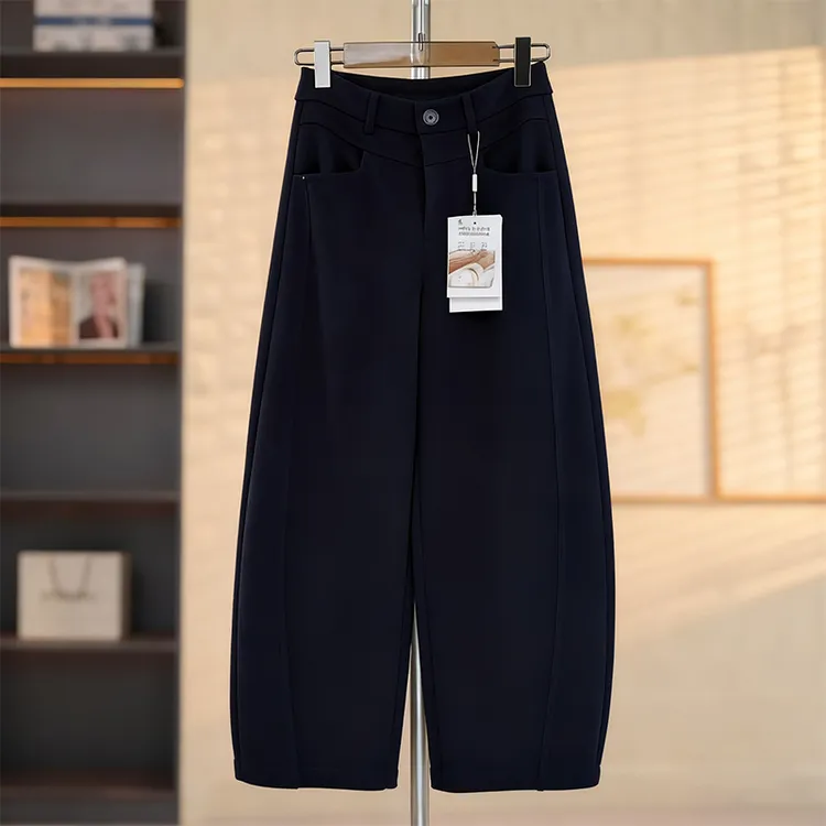 桑蚕丝弯刀裤女2025秋冬新款加厚显瘦阔腿裤高腰高级感百搭休闲裤