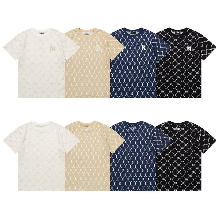 韩式25新款短袖男女NY洋基队圆领时尚纯棉宽松休闲情侣运动T恤