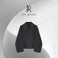 【容雨RYHOME】羊驼毛＋绵羊毛双面呢翻领短款外套253W2500
