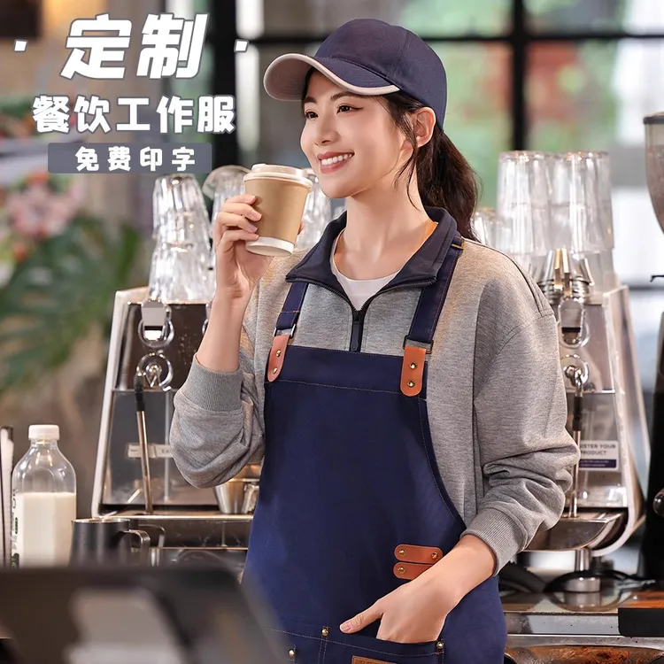 秋冬餐饮卫衣定制工作服印logo餐厅奶茶烧烤火锅饭店长袖工装外套