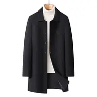 男士商务休闲百搭翻领气质中长款秋季大衣外套-/981805