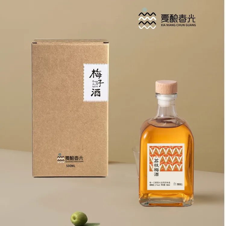 夏酿春光荔枝梅酒 天然纯酿原果浸泡500m精致礼盒装 生日礼物