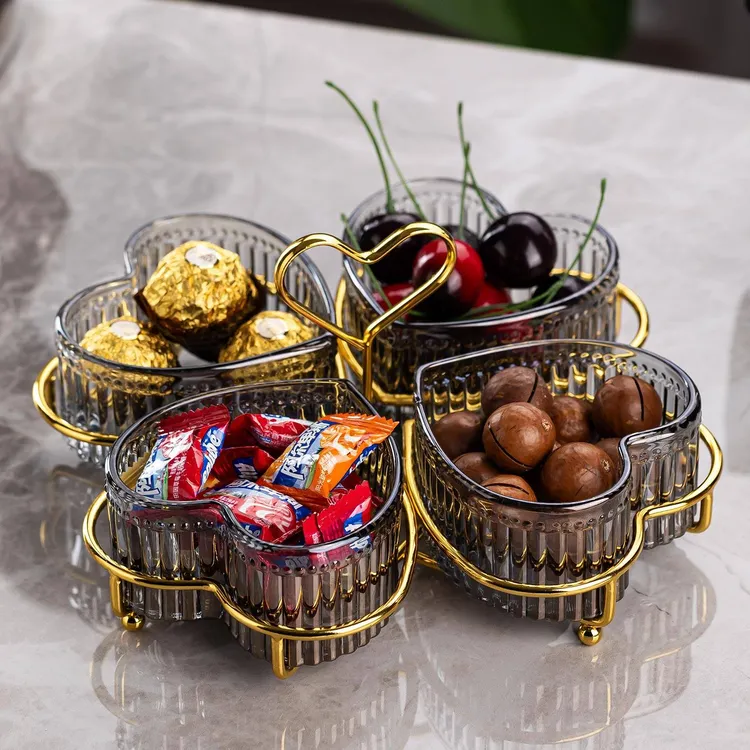 轻奢玻璃果盘客厅家用水果盘多功能茶几糖果零食甜点小吃碟干果盘