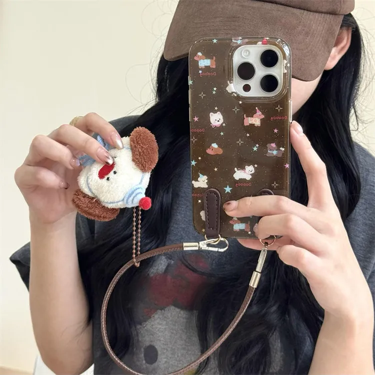 秋冬美拉德ins腊肠狗适用苹果iPhone17promax手机壳1516挂绳保护