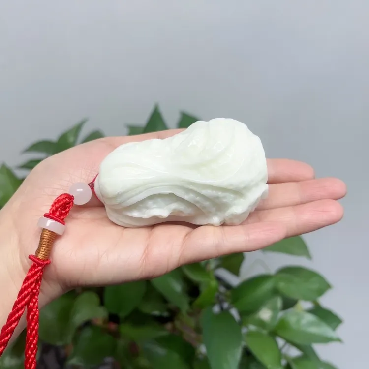 秦臻玉西安蓝田玉手把件白菜摆件陕西原产地官方正品天然保真玉雕