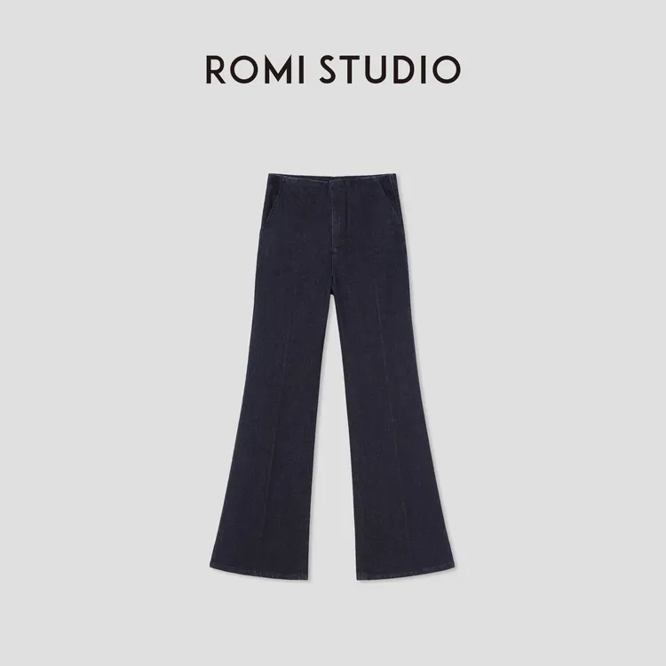 ROMI STUDIO“都市休闲”长绒棉绳染微喇修身牛仔裤 RWBWX41505