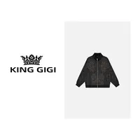 KING GIGI吉吉国王｜花栗外套｜百搭老钱风男士夹克拉链针织衫3161