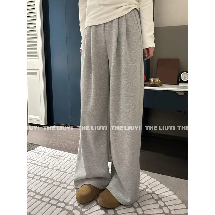 【LIUYI】轻松裤~秋冬重磅加绒加厚慵懒百搭休闲裤51084