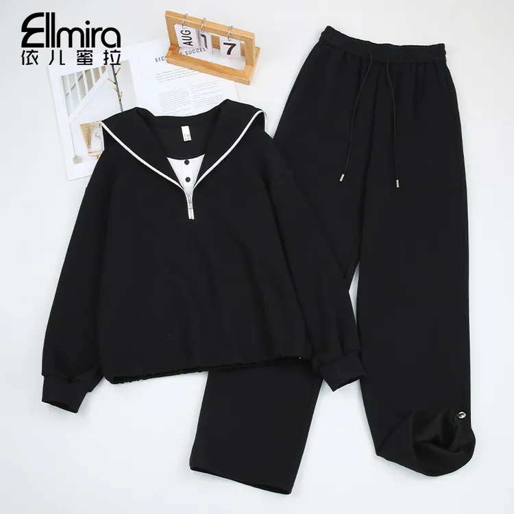 【悦姿】9431女童套装秋装海军领儿童两件套运动风假两件时尚洋气