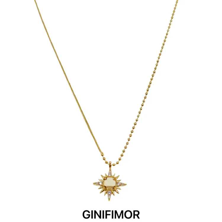GINIFIMOR 铜合金项链 a653 小众设计太阳花气质项链女百搭锁骨链