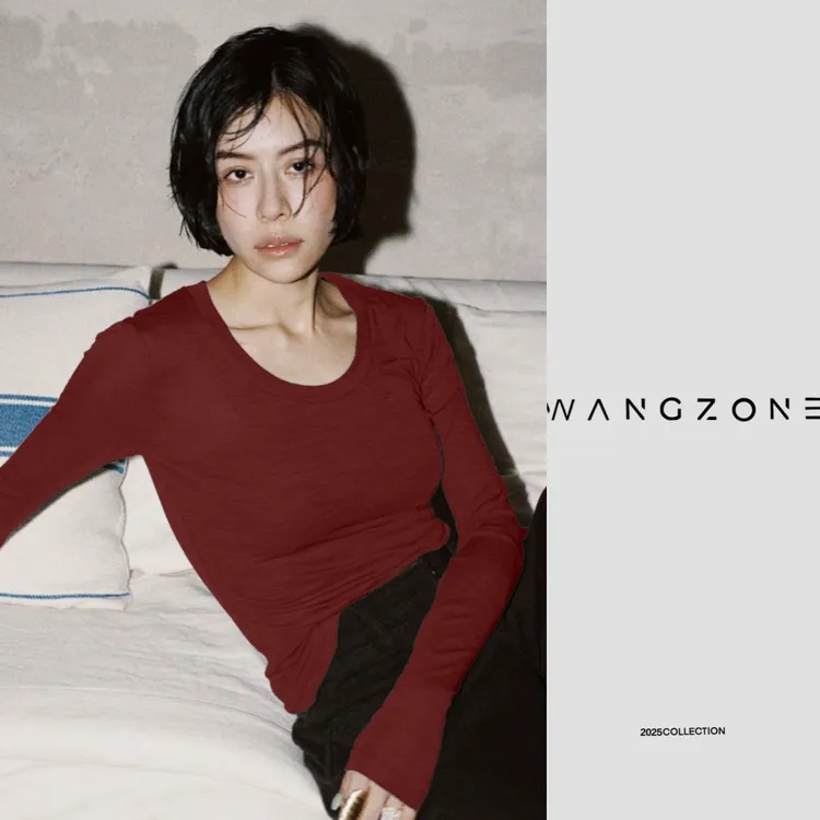 WANG ZONE | 定制丝光感羊毛圆领修身显瘦内搭长袖打底上衣