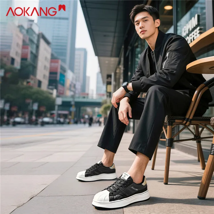 Aokang/奥康2025秋季透气男士时尚男鞋百搭潮流低帮运动休闲板鞋