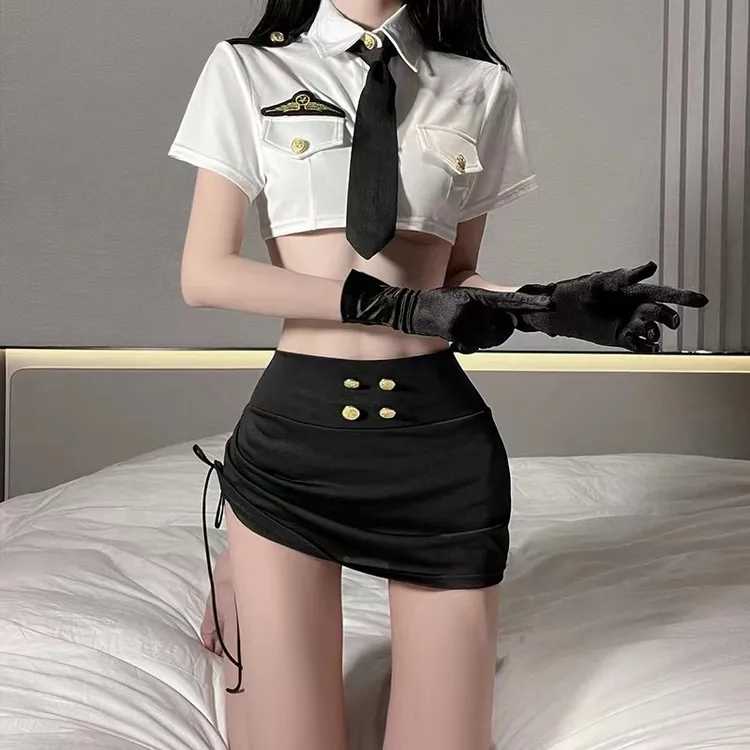 性感空姐短裙夜店显瘦套装诱惑气质辣妹制服JK套装成人高级感爆款