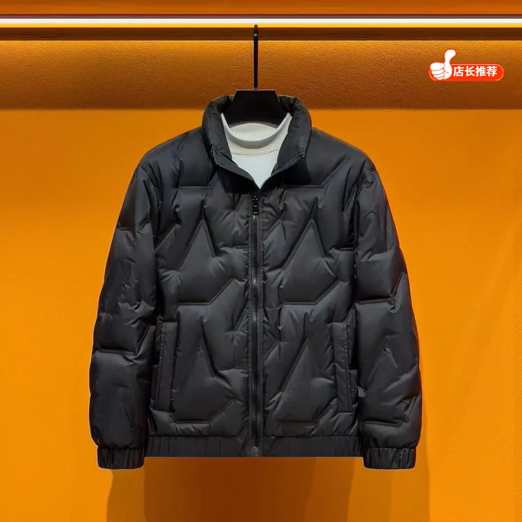 羽绒服轻薄外套男冬季明星同款高级立领纯色简约保暖上衣轻奢休闲