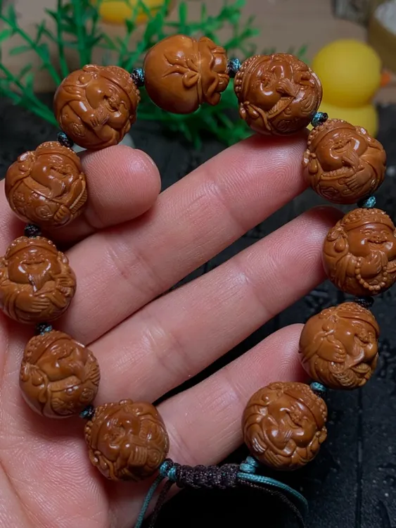 【红核小财神】1.6尺寸共11颗 橄榄核文玩手串