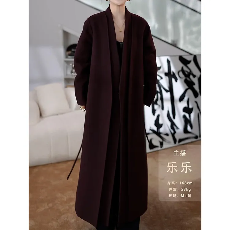 洋气轻奢名媛风通勤双面呢大衣女2026冬季新款韩版高级感毛呢外套