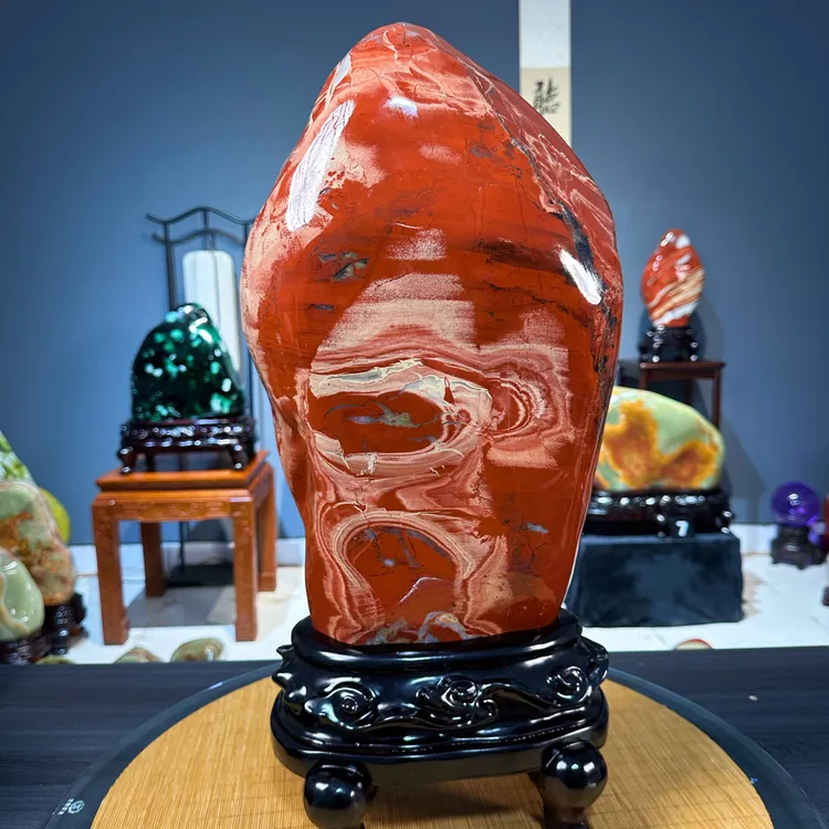 奇石摆件博古架玄关客厅工艺品摆设创意文房雅器茶室空间大型摆件