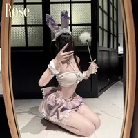 晚瑰·Rose 莓兔法则*重工纯欲兔女郎挂脖抹胸短裙制服可爱套装