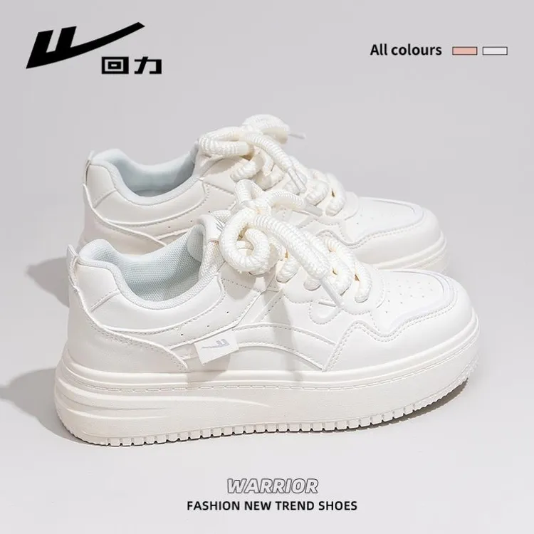 回力薄款小白鞋女2025秋季透气新款厚底百搭运动休闲白色板鞋子女