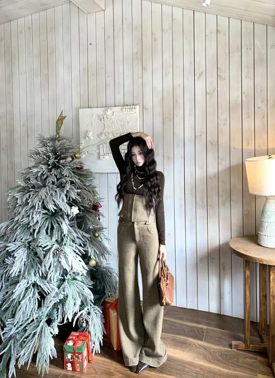 Barb Chill 【12/20 10:00AM】羊毛秋冬设计师高级气质马甲长裤套装