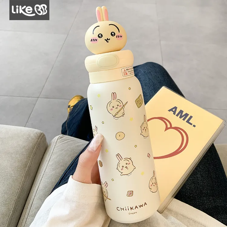 吉伊卡哇乌萨奇保温杯女生高颜值水杯女新款2025可爱大容量吸管杯